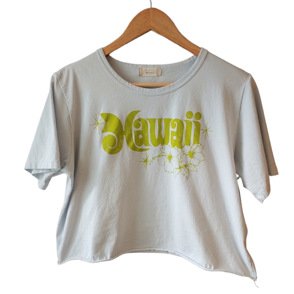 Altar'd State Hawaii Short Sleeve Crop Top Size Large